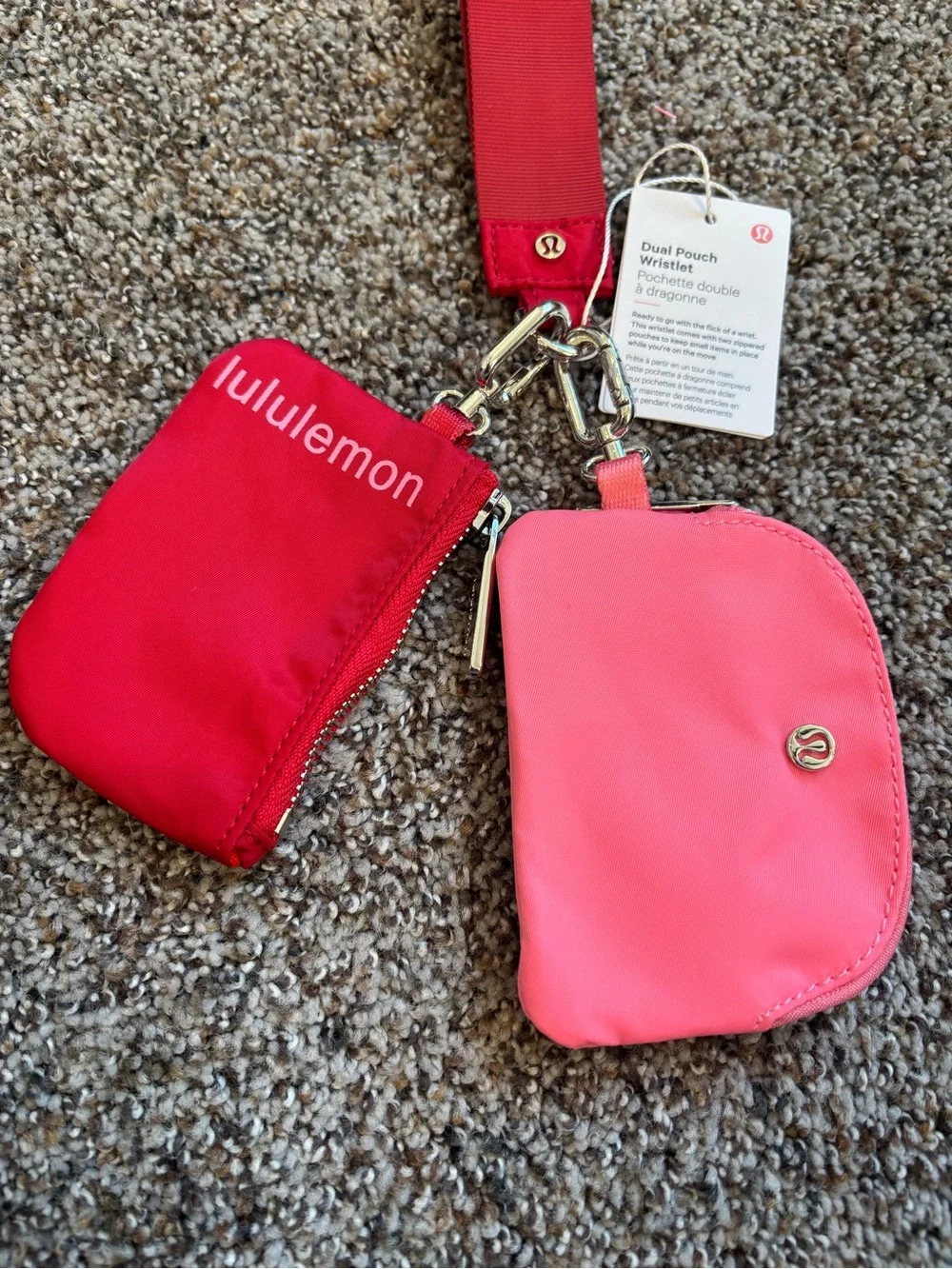 lululemon Dual Pouch Wristlet in Red & Pink - Picture 2 of 3